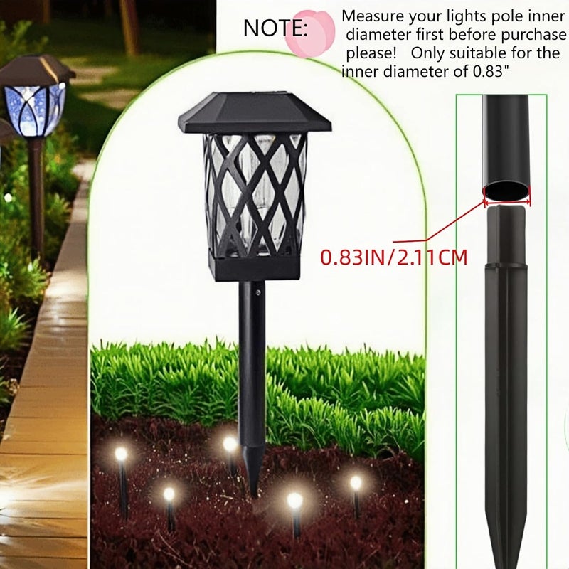 RyanDesign 8.25" Reinforced ABS Plastic Solar Ground Spikes - Durable Solar Light Replacement Stakes for Garden, Pathway, Deck, Camping, Christmas Lights (Fits 0.83" Inside Diameter) (Black-1 Pack) - Image 1